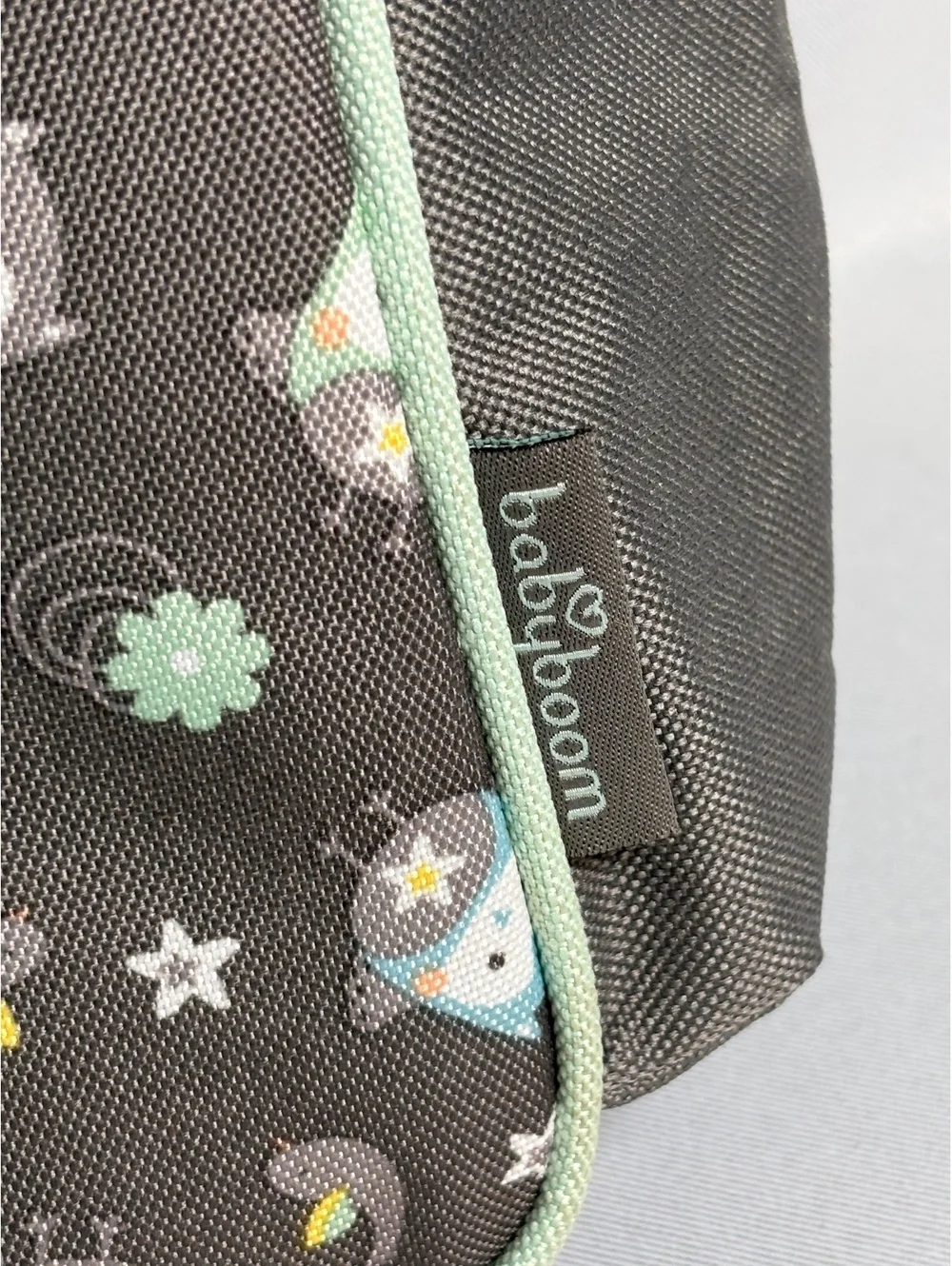 Baby Boom Gray and Mint Owl Print Diaper Bag with Changing Pad